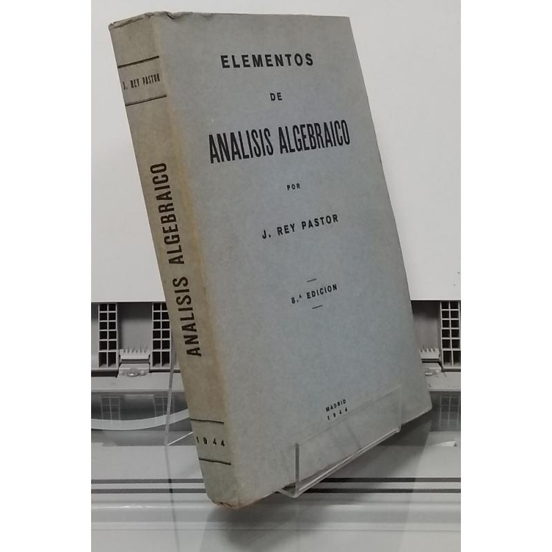 Elementos de análisis algebraico (octava edición corregida)